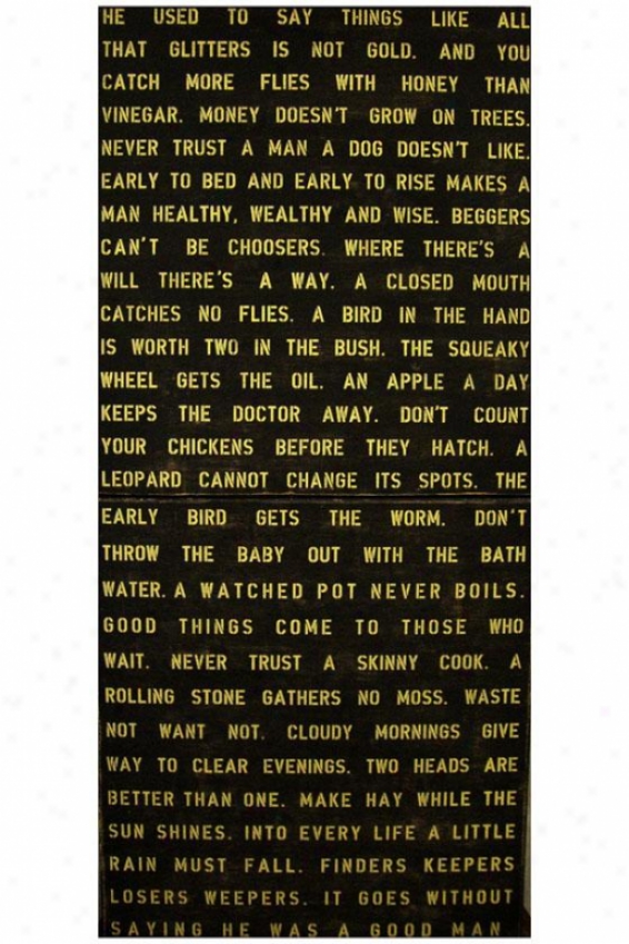 "he Used To Say Things Wooden Sign - St Of 2 - 20 X 44"", Black"