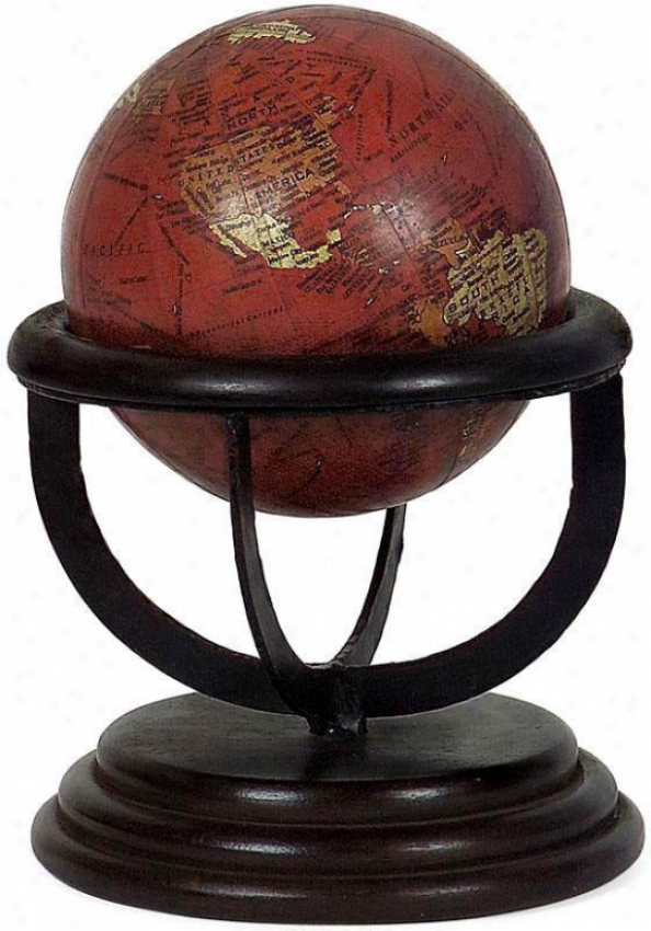 Heirloom Small Antique Globe - Mahogany Base, Antique Globe