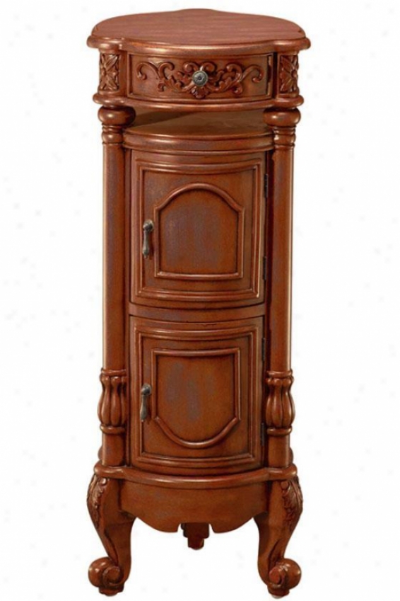 "heirloom Winslow Storage Pedestal - 36""hx14.5"" Rnd, Red"