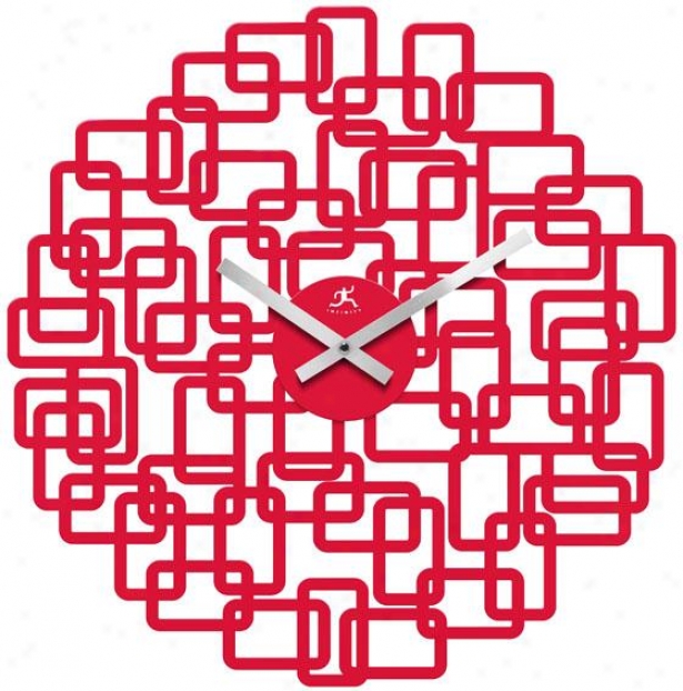 "helix Wall Clock - 19""hx18.5""w, Red Rasin"