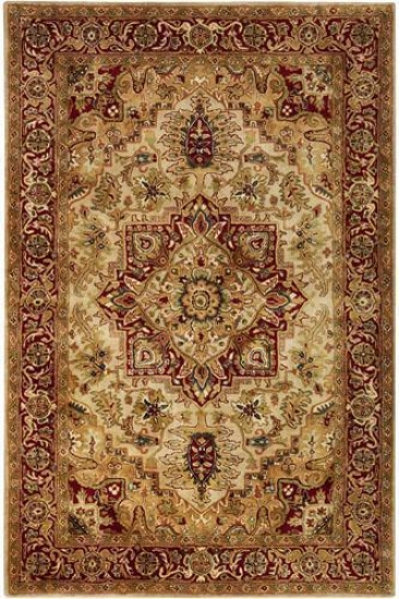 "heriz I Area Rug - 4'6""x6'6"" Oval, Gold"