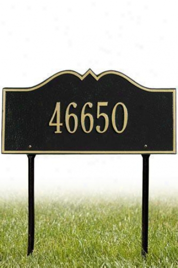 Hillsboro One-line Estate Lawn Superscription Plaque - Estate/one Equator, Black