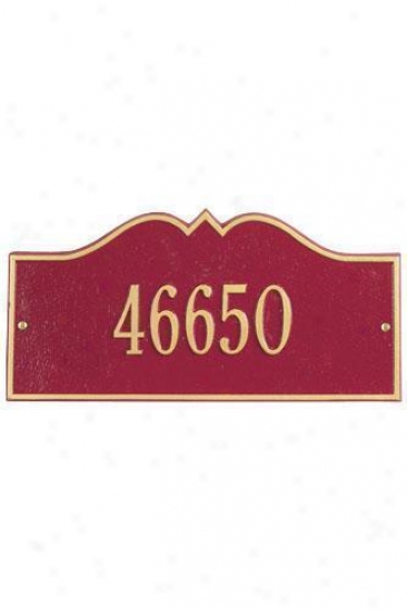 Hillsboro One-line Estate Wall Address Plaque - Estate/one Line, Red