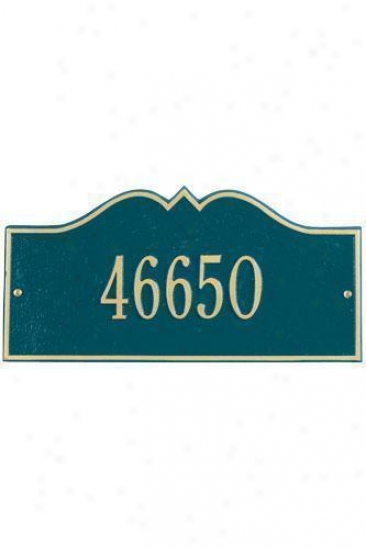 Hillsboro One-line Petite Wall Address Plaque - Petite/one Line, Navy Blue