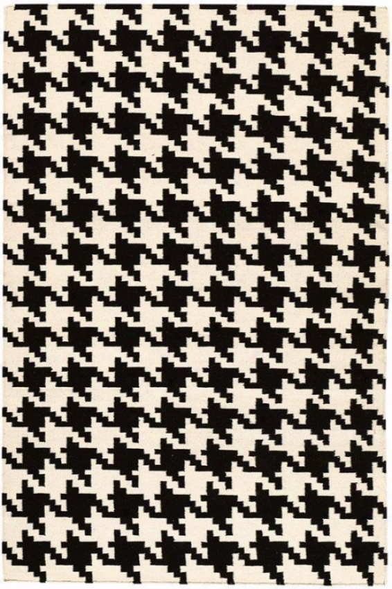 Houndstooth Area Rug - 8'x11', Black