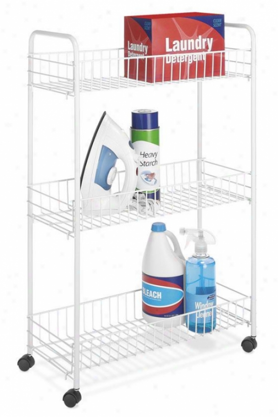 "household Cart - Slim 33""hx22""w, White"