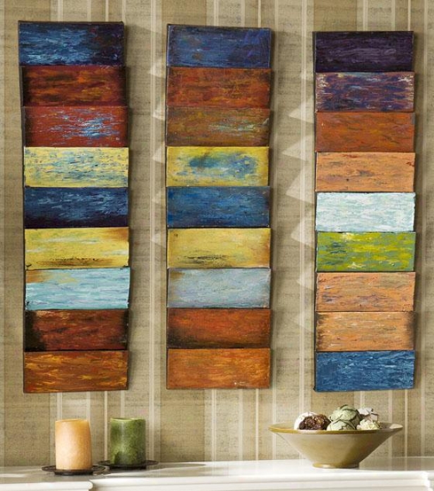 Hue Wall Sculpture - Set Of 3, Purple