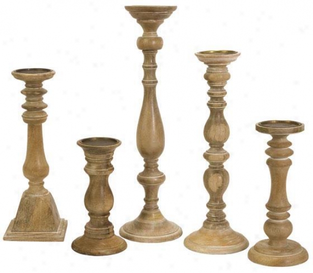 Chase Candleholders - Set Of 5 - Set O f5, Ivory