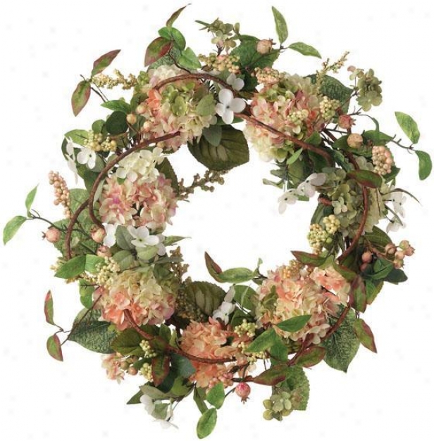 "hydrangea 20"" Garland - 20"", Pink/green"