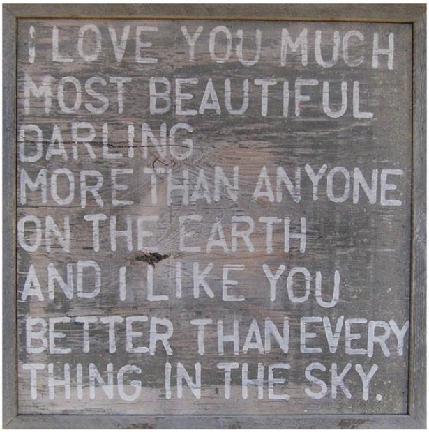 "i Love You Much Wooden Sign - 26 X 26"", Blue"