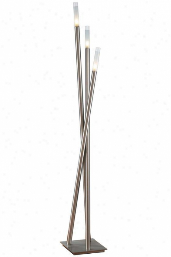 "icicle Floor Lamp - 67""hx7""sq, Silver Chrome"