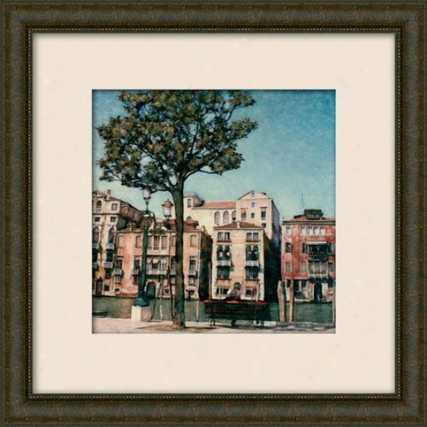 "ii Giornale Framed Wall Art - 29""hx29""w, Matted Burlwood"