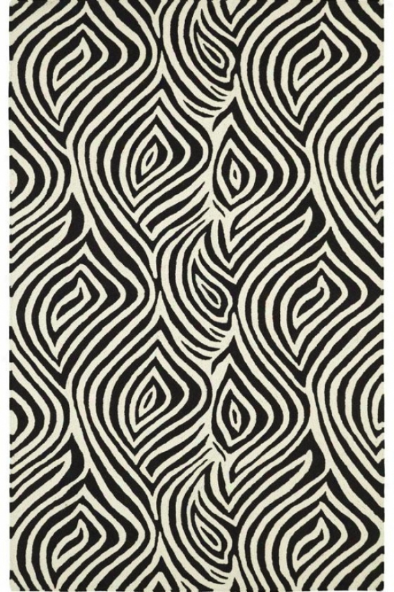 Illusion Iii Area Rug - 5x9, Ivory-black