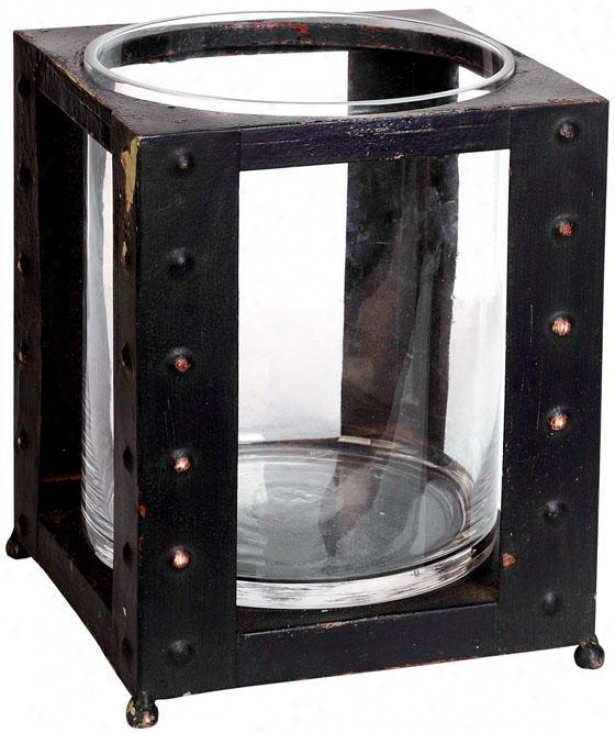 "industrial Candleholders - 10""hx8""d, Negro"