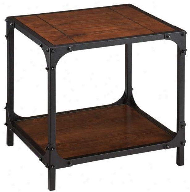 "industrial Empire Side End Table - 22""hx25""wx21""d, Negro"