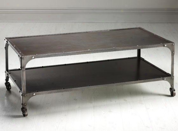 "industrial Louis Coffee Table - 18""hx51""wx24""d, Brown"