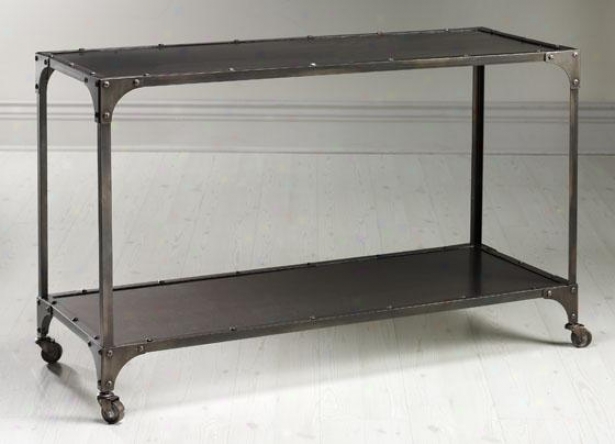 "indusrtial Louis Console - 31""hx51""wx18""d, Brown"