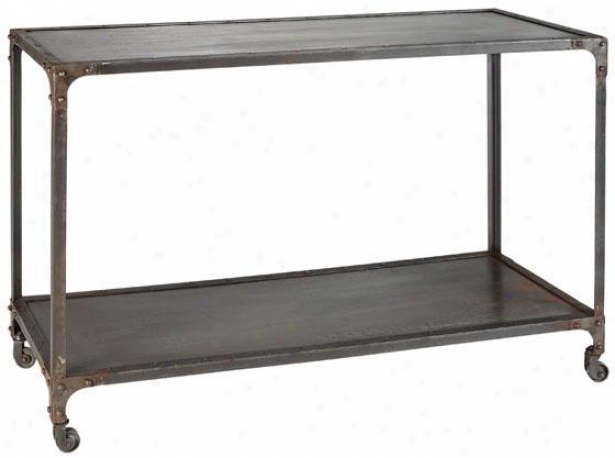 "industrial Sofa Console Table - 31""h, Ivory"