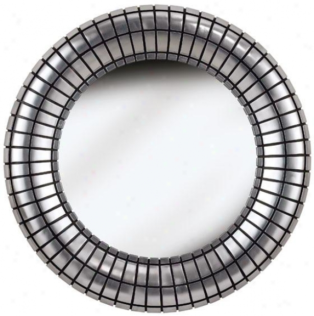 "inga Wall Mirror - 34""d, Silver Leaf"