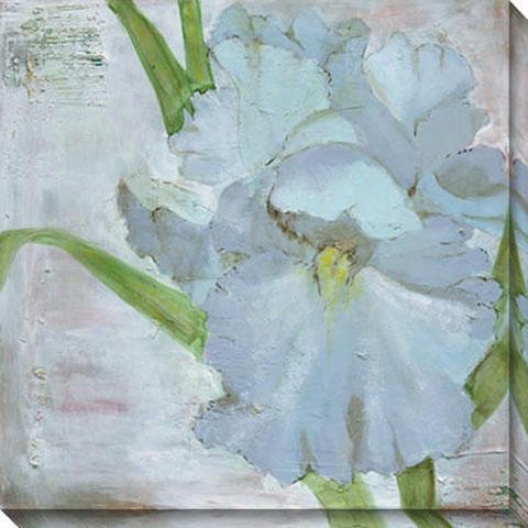 "iris In Periwinkle Canvas Wall Art Ii - 40""hx40""w, White"