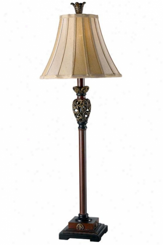 Iron Lace Buffet Lamp - Light Gold, Delightful Ruby