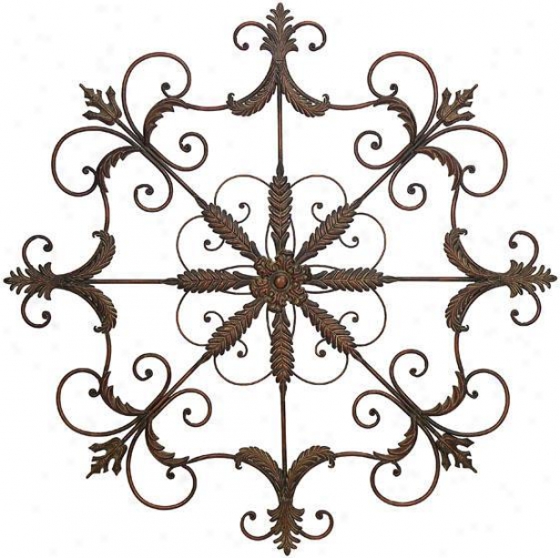 "iron Scrolled Wall Plaque - 51""h X 51""w, Pumpkin"