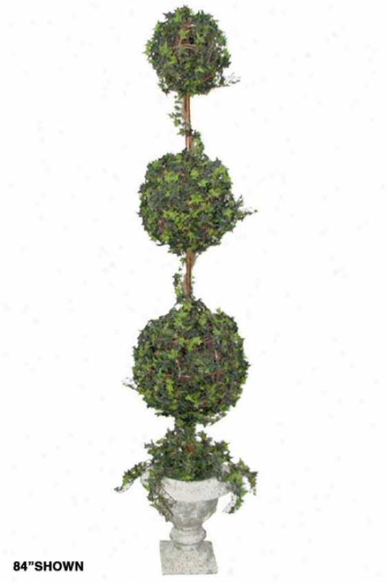 "ivy Multi-ball Topiary - Trpl 72""h Resin, Resin Urn Base"