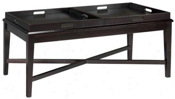 "jackman Coffee Table With Tray - 20""hx48""w, Coffee Brown"