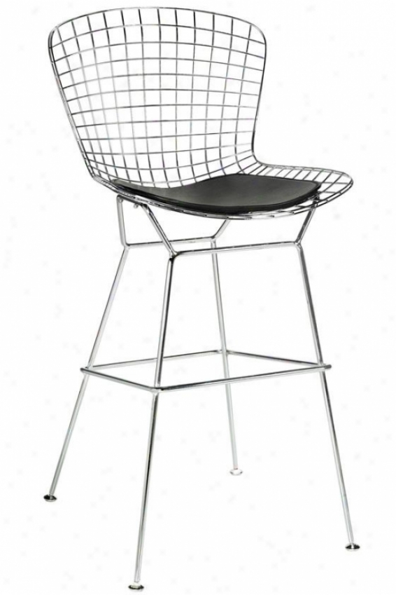 "james Bar Stool - 44""hx21.5""w, Silver Chrome"