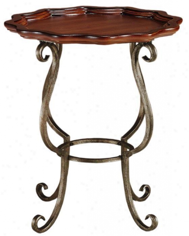 "jardiniere Iron Accent Side Table - 24""hx20""w, Brown"