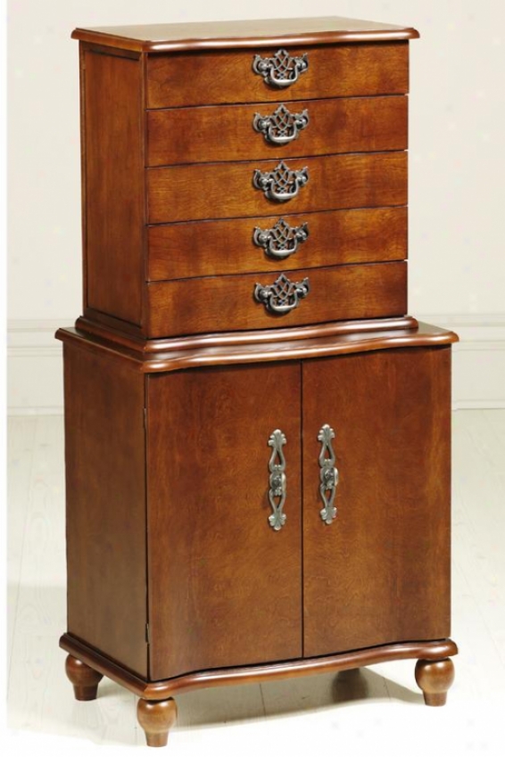 "jessica Jewelry Armoire - 40""hx20""wx13""d, Brown Wood"