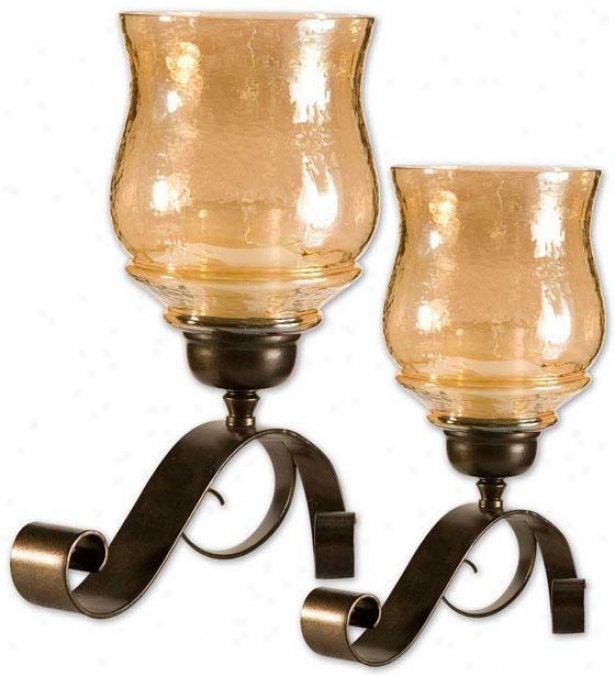 "joselyn Candleholders - Set Of 2 - 14""hx10""w, Bronze"