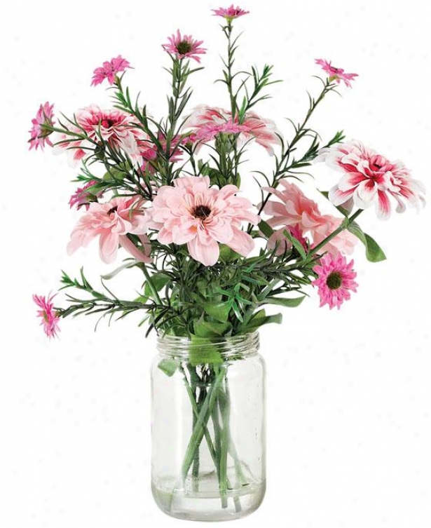 "julia Floral Arrangement - 14""hx3.5""d, Pink/green"