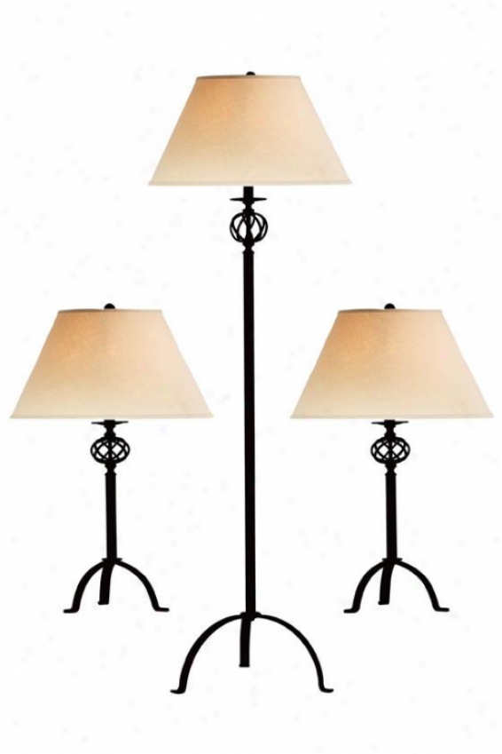 Jupiter Lamps - Set Of 3 - Set Of 3, Black