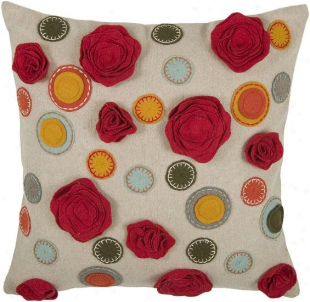 Kelsey Pillow - 18hx18w, Biege