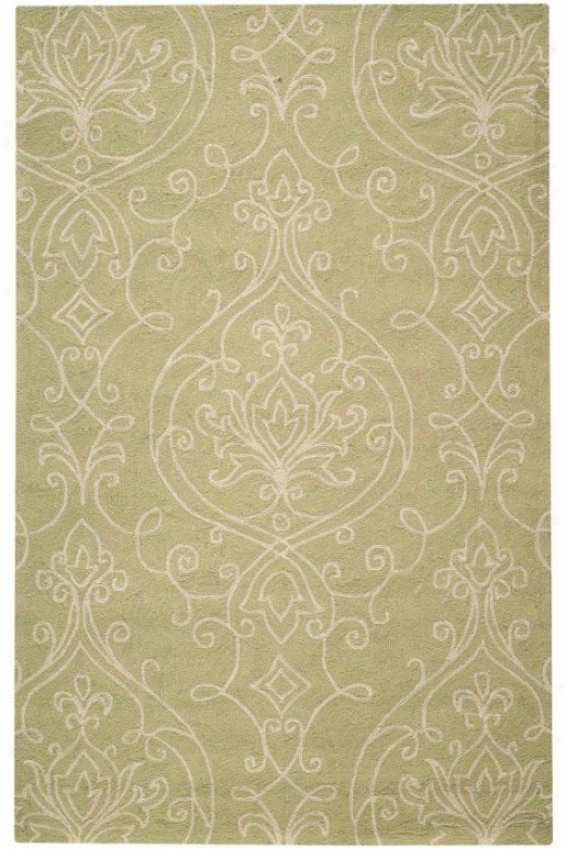 "kenilworth Indoor Outdoor Hooked Area Rug - 2'6""x8' Runner, Sage"