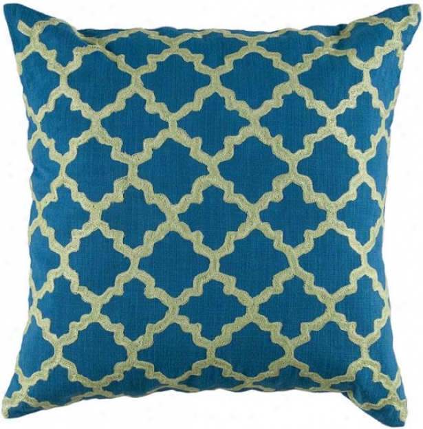 "keyes Decorative Pillow - 18"" Square, Blue/lime"