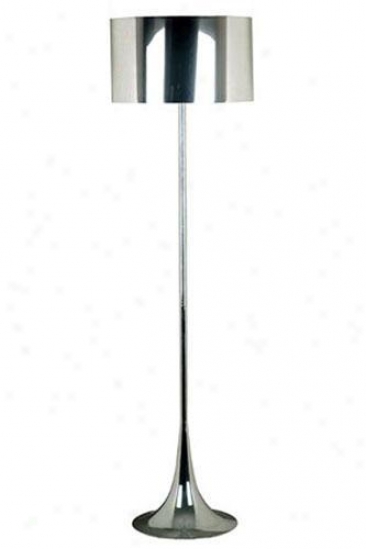 Keystone Floor Lamp - Chrome Mylar, Silver Chrome