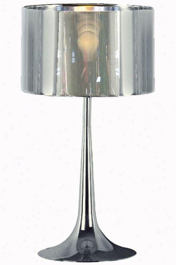 Keystone Tablle Lamp - Chrome Mylar, Silver Chrome