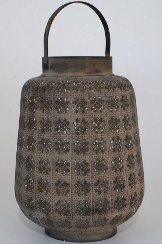 "kiara Lantern - 17""hx10""round, Brown"