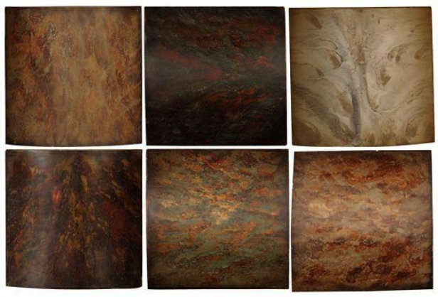 "klum Wall Art - Set Of 6 - 10""hx10""w, Brown"