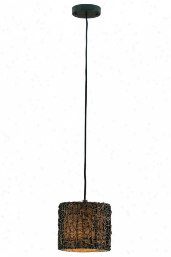 "knotted Rattan Mini-pendant - 8""hx8""d, Coffee Brown"