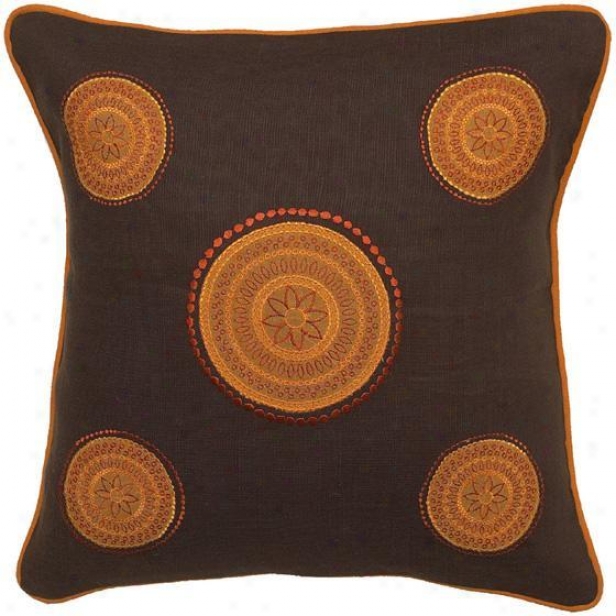 "kohinoor Pillows - Set Of 2 - 18""x18"" Chocolate Brown"