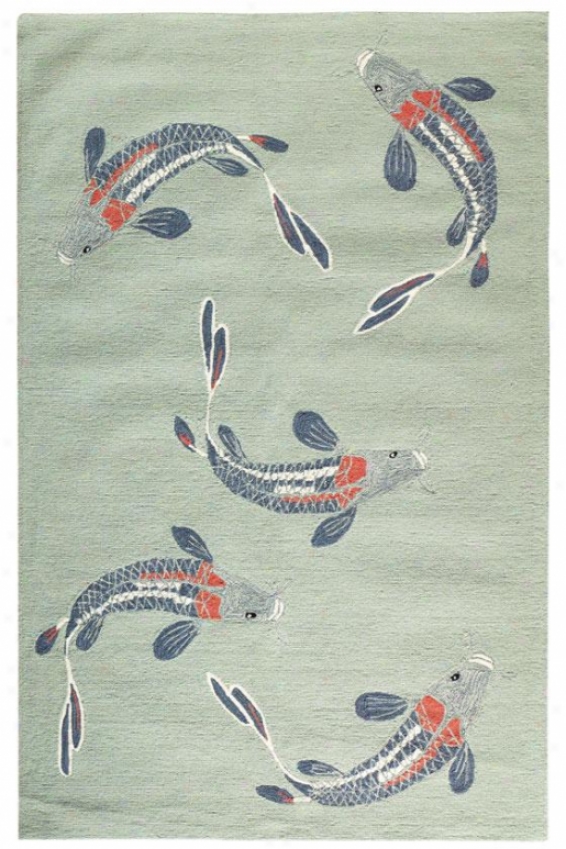 Koi Area Rug - 2'x3', Aqua Blue