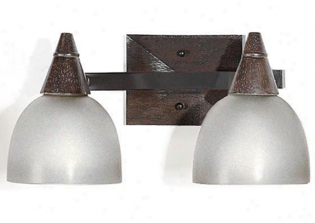 Kyoto 2-light Vanity Light - Two-light, Tan Wood