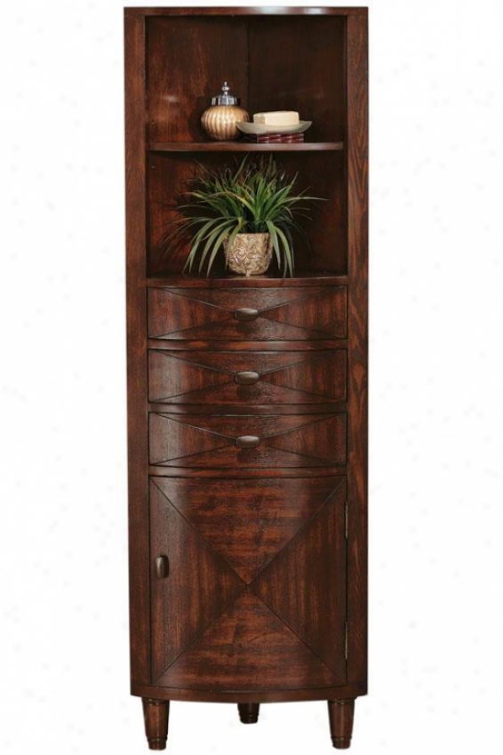 "kyoto Corner Linen Storage Cabinet - 67.5""hx2"2"w, Brown"