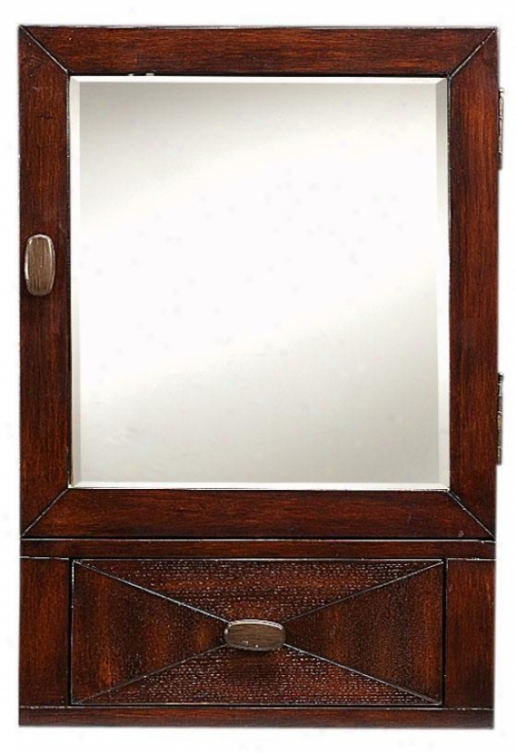 "kyoto Medium Mirrored Wal Cabinet - 25""hx17""w, Brown"