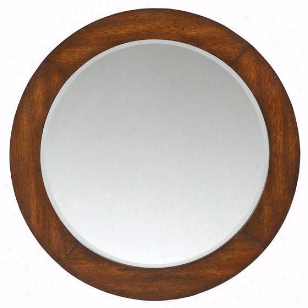 "kyoto Round Mirror - 28""hx28""w, Brown"