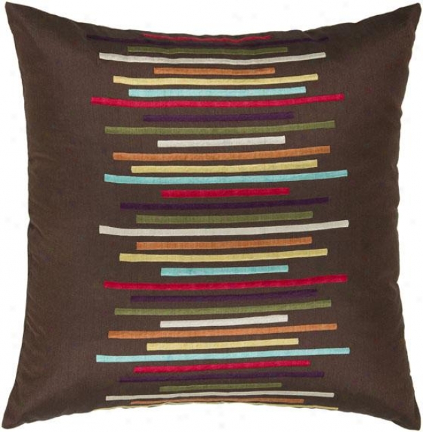 "la Linea Pillow - 18"" Square, Brwon"