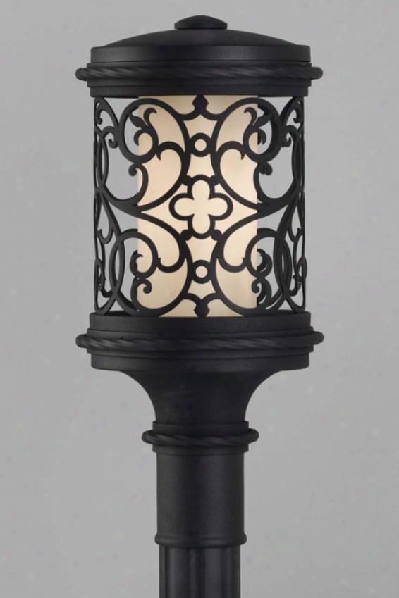 "la Vienna Outdoor Lamp Post - 18.75""h Fluor, Black"